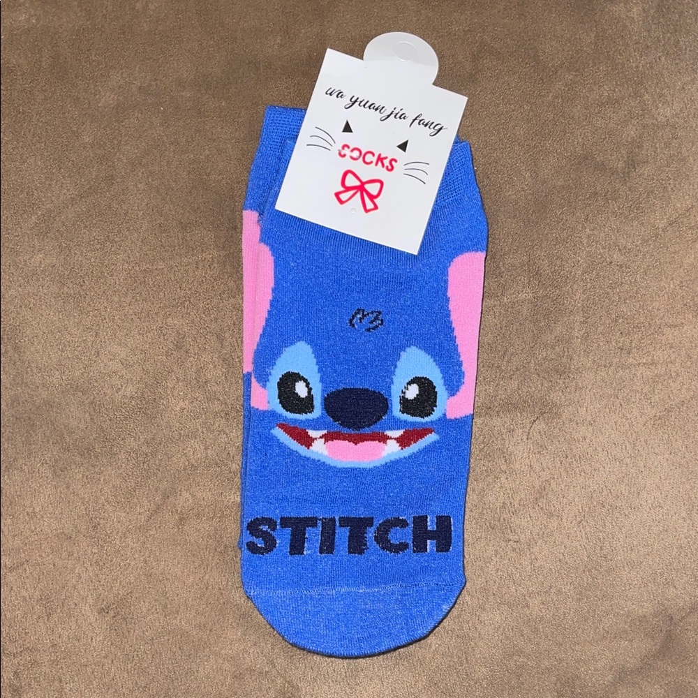 Blue Stitch Character Socks